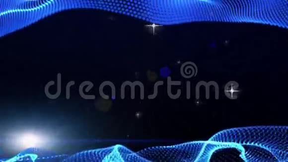 帧运动图形元素蓝色图形波形状是粒子背景视频的预览图