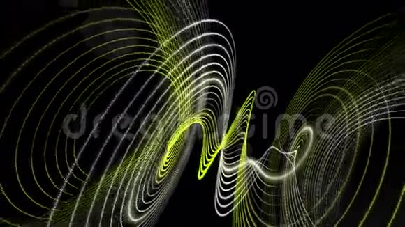 带有粒子条纹物体和光线的未来生态动画慢运动4096x2304环4K视频的预览图