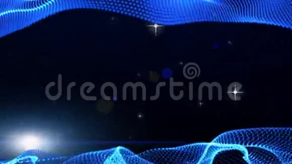 框架运动图形元素蓝色图形波形状是粒子alp视频的预览图