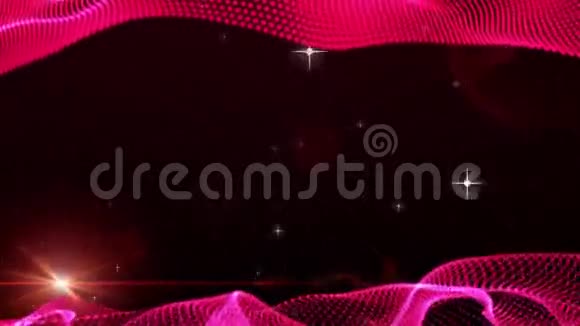 框架运动图形元素红色图形波形状是粒子视频的预览图
