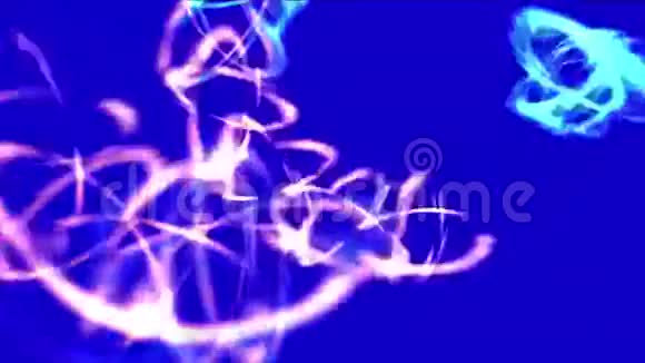 抽象发光环能量激光光线艺术粒子背景视频的预览图
