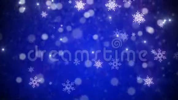 蓝色圣诞新年环背景视频的预览图