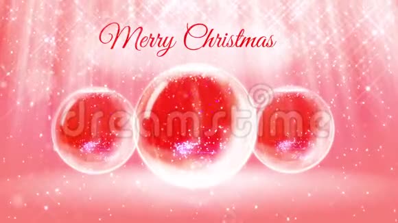 用雪球中发光的微粒和火花制作的3d圣诞树为新年或圣诞节作构图视频的预览图
