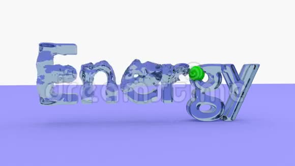 能量字动画与波产生的绿色球视频的预览图