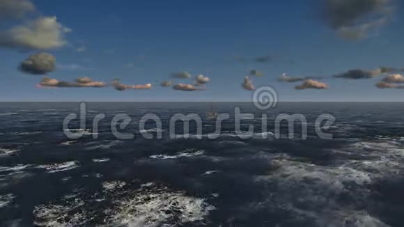 石油钻机穿越海洋的飞行股票录像视频的预览图