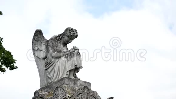 墓地里的天使雕像视频的预览图
