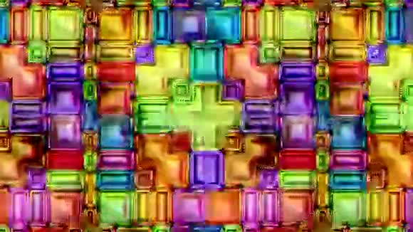 视频无缝闪烁抽象闪亮彩色背景3D视频的预览图