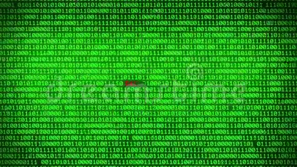 绿色二进制代码揭示数据安全矩阵背景的墙视频的预览图