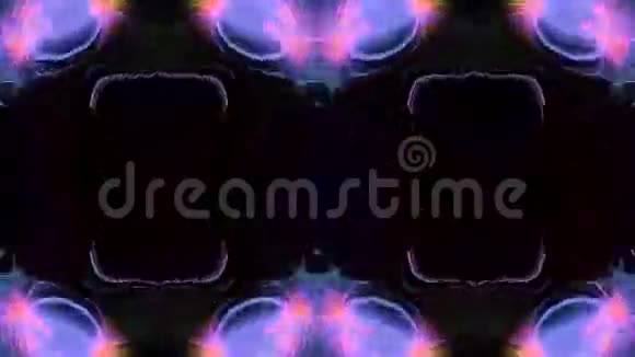 迷幻分形舞蹈生动的霓虹线在黑色背景上画出五颜六色的形状迪斯科激光秀视频的预览图
