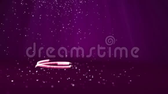 紫色圣诞树从发光发亮的粒子在左边冬季主题圣诞或新年背景及副本视频的预览图