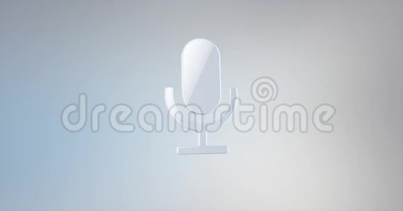 麦克风白色3d图标视频的预览图