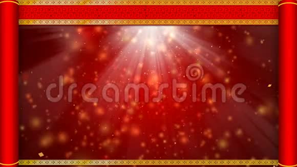 4红色背景与颗粒中国新年快乐视频的预览图