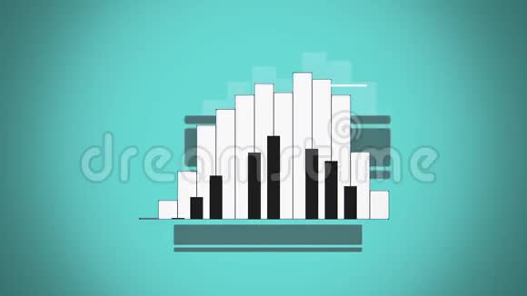 平面动画钢琴键盘像抽象声音一样视频的预览图