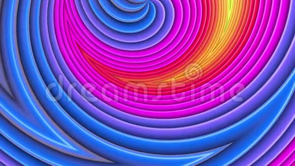 彩虹五彩条纹周期性移动抽象3d无缝亮背景在4k卡通中简单的几何图形视频的预览图