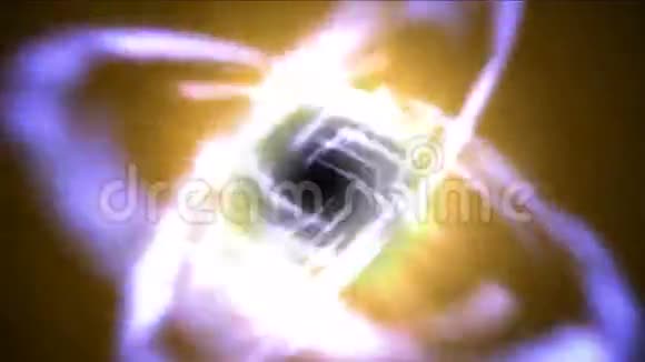 抽象宇宙星花图案背景光空间隧道能量视频的预览图