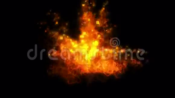 火山喷发火焰烟花燃烧火山岩浆爆炸颗粒火灾视频的预览图