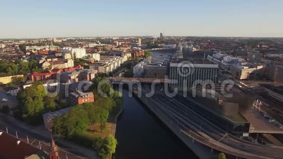 斯德哥尔摩城市的鸟瞰图视频的预览图