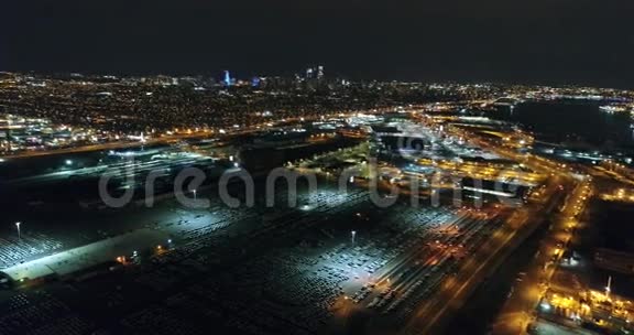 费城天际线及周边地区之夜视频的预览图