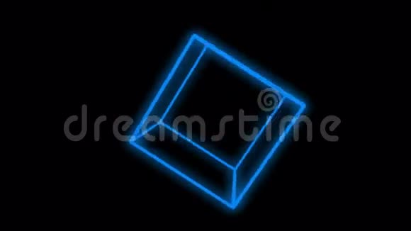 三维蓝色立方体空间数学几何视频的预览图