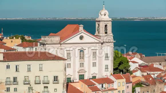 4k里斯本大教堂葡萄牙运动时间延长超高清城市夏季视频的预览图