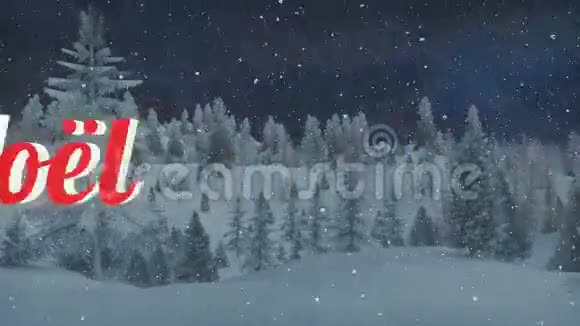 雪夜的动画红Noel文字视频的预览图