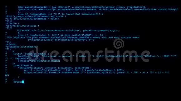 加密快速长时间滚动编程安全黑客代码数据流在蓝色显示新的质量数字视频的预览图