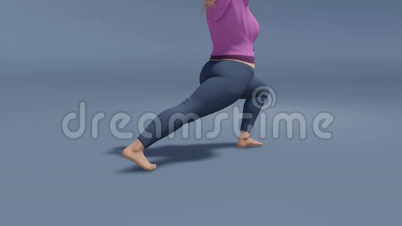 另外一个尺寸的女人练瑜伽近距离4K视频的预览图