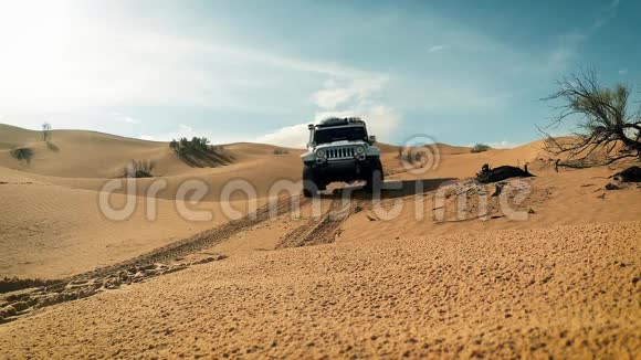 撒哈拉沙漠的一辆车视频的预览图