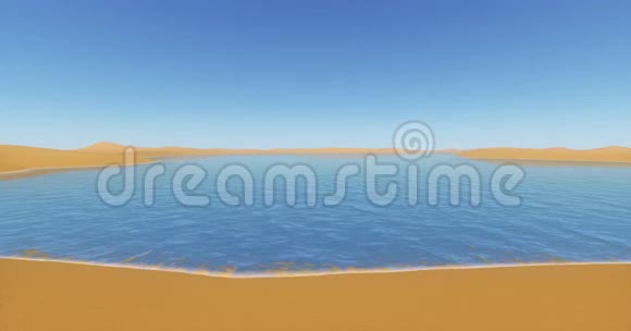 海洋和蓝色湖泊沙漠沙丘广阔的天空视频的预览图