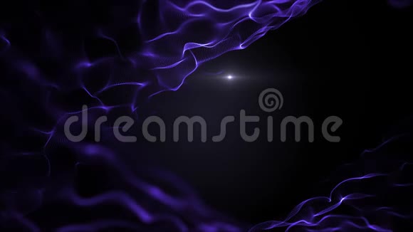 抽象流体液体背景模仿波浪它们在黑色的背景下移动光模糊的白色闪烁视频的预览图