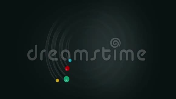 抽象彩色球体轨道动画符号视频的预览图
