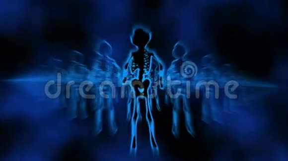 女性骨架VJ舞蹈背景4视频的预览图