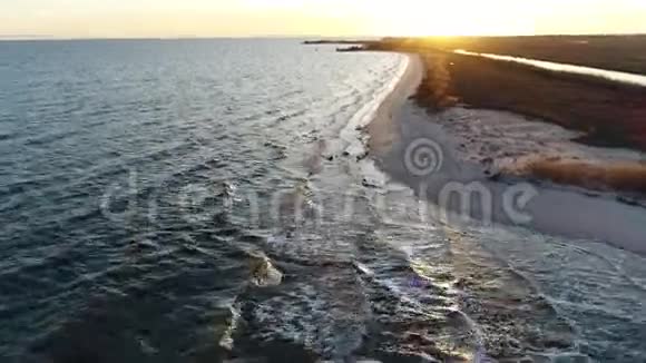 新泽西特拉华湾海滩的鸟瞰图视频的预览图