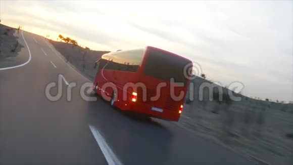 在公路上高速公路上开得很快超级逼真的动画视频的预览图
