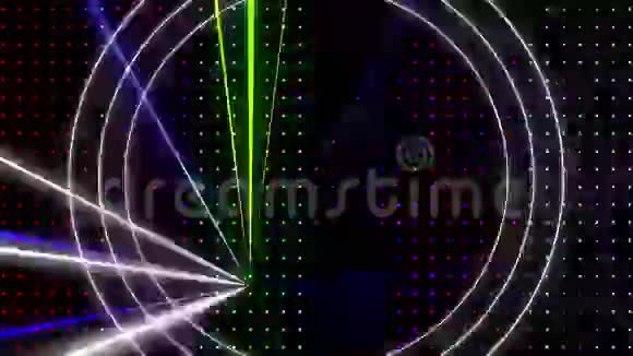 镶有激光和圆环的五彩点图案墙视频的预览图