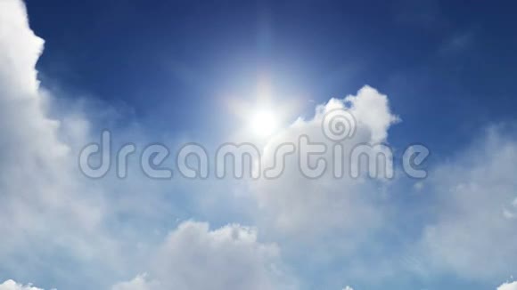 小飞机起飞与太阳和云背景视频视频的预览图