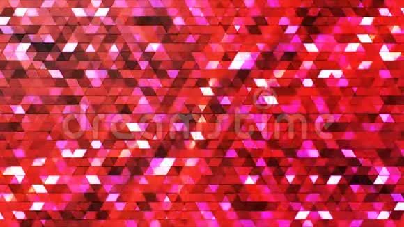 广播缠绕多边形高科技三角形红色抽象循环4K视频的预览图