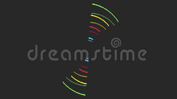 抽象彩色线形环1080p螺旋粒子圆全高清1080p背景动画视频的预览图