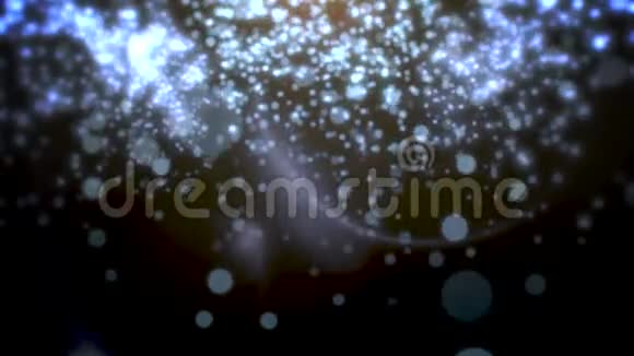 抽象的蓝色波克和粒子坠落新年快乐圣诞快乐背景闪亮视频的预览图