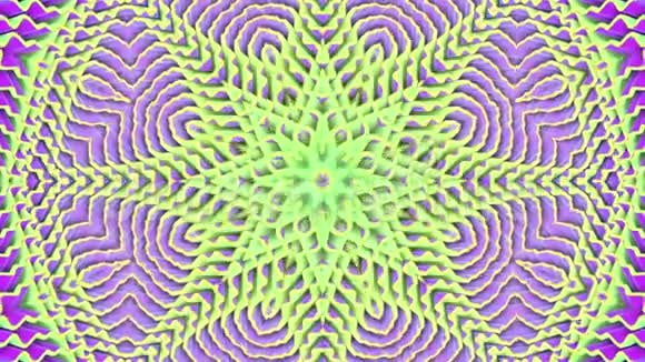 紫罗兰绿松石动画图案催眠万花筒3D渲染视频的预览图