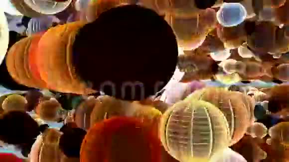 三维彩色球体背景股票镜头视频的预览图