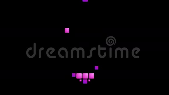几何紫心符号动画背景视频的预览图