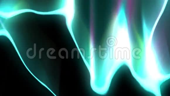 在4k超H背景下用闪光的极光或能量波光和粒子移动的抽象动画运动图形视频的预览图