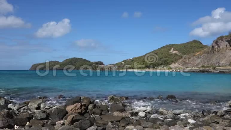 加勒比海偏远的海滩视频的预览图