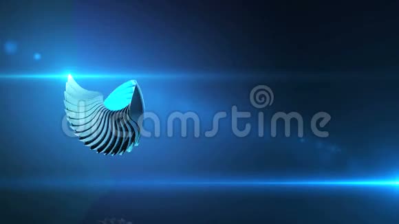 蓝色水晶贝壳在风中摇摆视频的预览图
