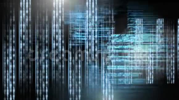 二进制技术代码的数字动画视频的预览图