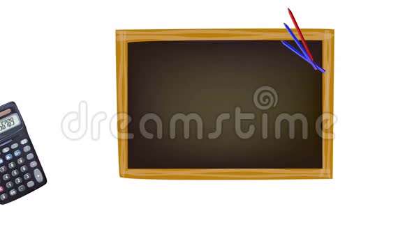回到学校的概念片段黑板和学校的配件视频的预览图