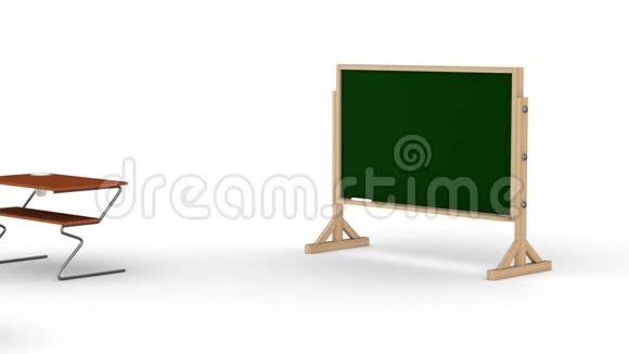 白色背景的教室3D渲染视频的预览图