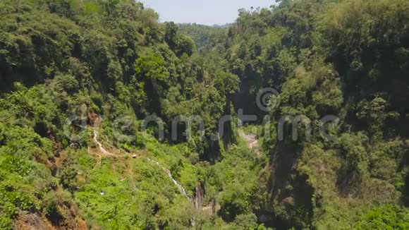 热带景观雨林和瀑布视频的预览图