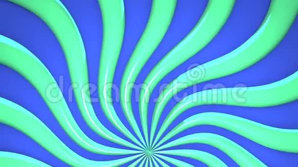 蓝色背景下的绿色波浪抽象视频的预览图